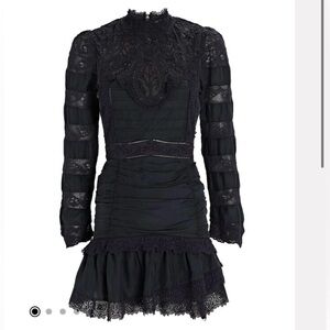 LoveShackFancy Harmon Silk Lace Mini Dress in Black. Size 4. Perfect condition.